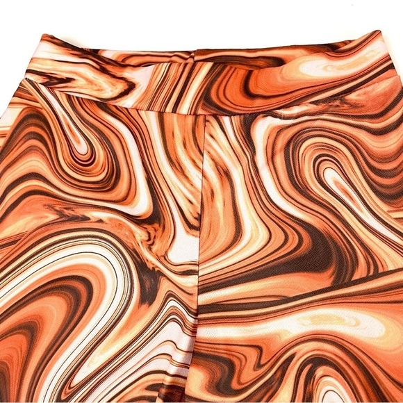NWT Nasty Gal Recycled Marble Print Flare Pants Sz6 - Picture 12 of 15